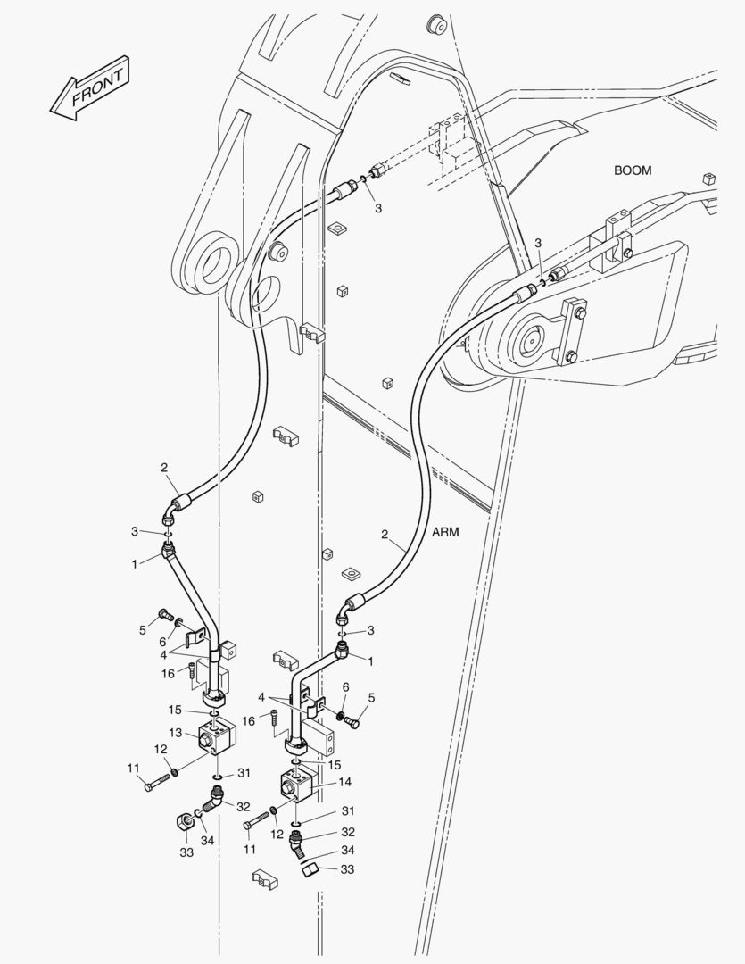 ГИДРОСИСТЕМА РУКОЯТИ - ВРАЩАЮЩИЙСЯ (РУКОЯТЬ 2.6 м)