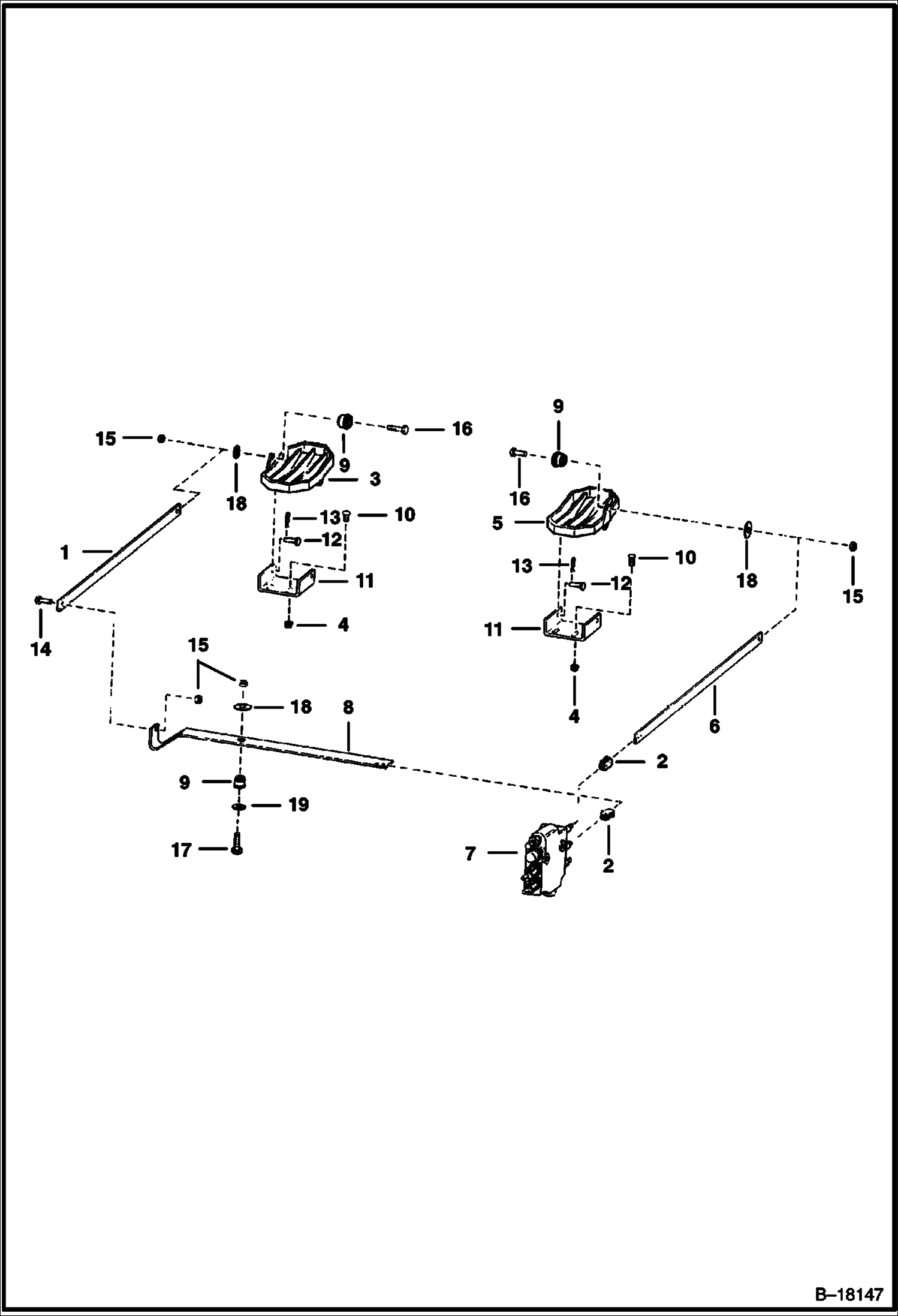 ПЕДАЛИ УПРАВЛЕНИЯ (СЕРИЙНЫЙ НОМЕР 12999 И НИЖЕ)