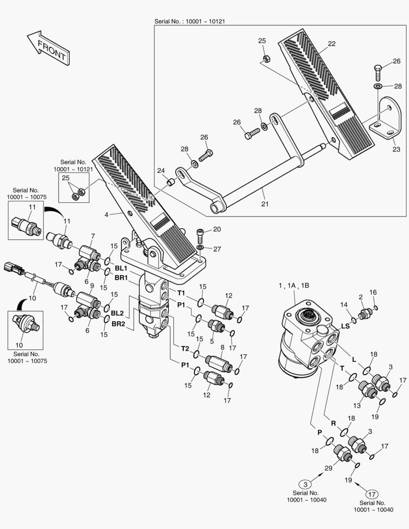 1230 BRAKE PEDAL VALVE & STEER UNIT
