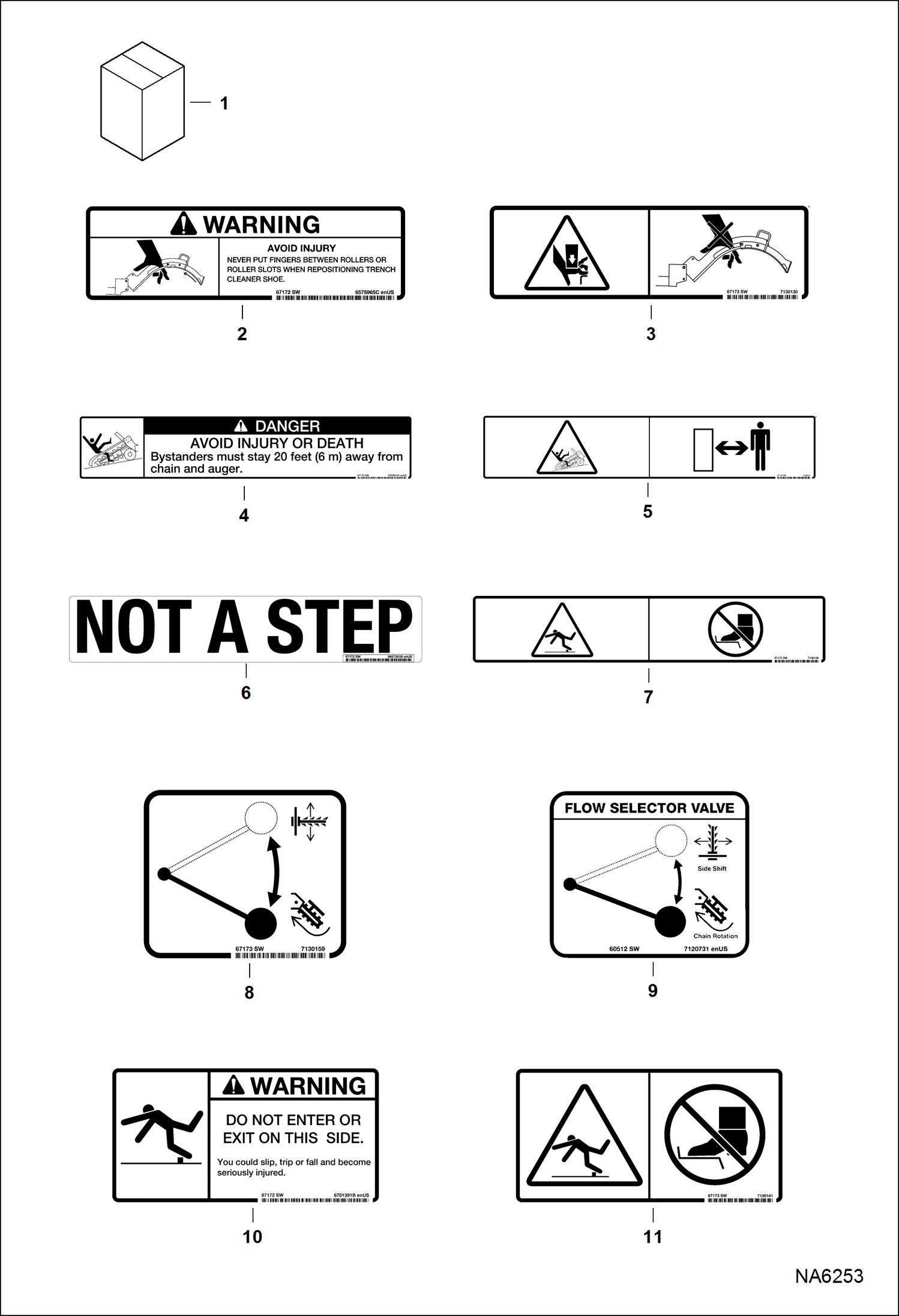 ТРАНШЕЙНЫЙ ЭКСКАВАТОР (ПРЕДУПРЕЖДАЮЩИЕ ТАБЛИЧКИ) (БЕЗ ТЕКСТА)