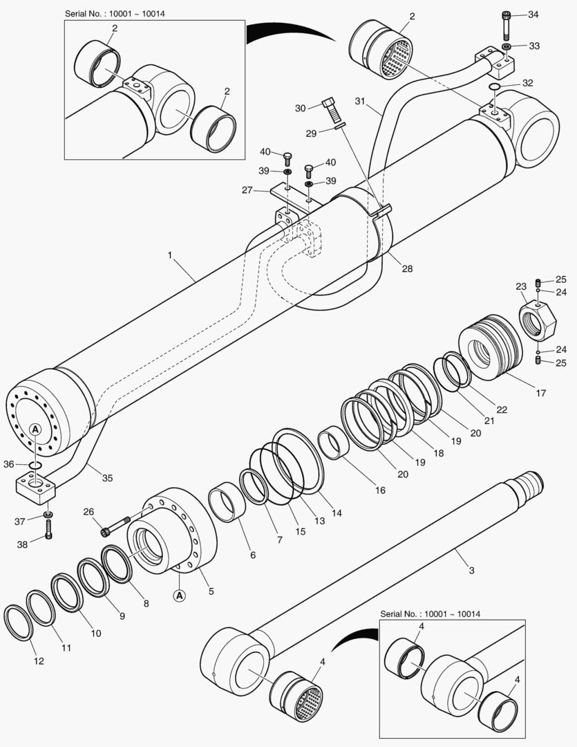 ЦИЛИНДР СТРЕЛЫ - ЛЕВОСТОРОННИЙ
