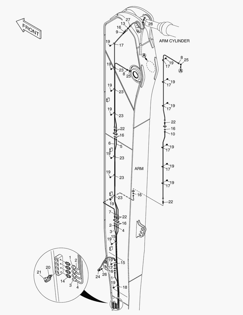 ТРУБОПРОВОД СМАЗОЧНОЙ СИСТЕМЫ - РУКОЯТЬ 8 м