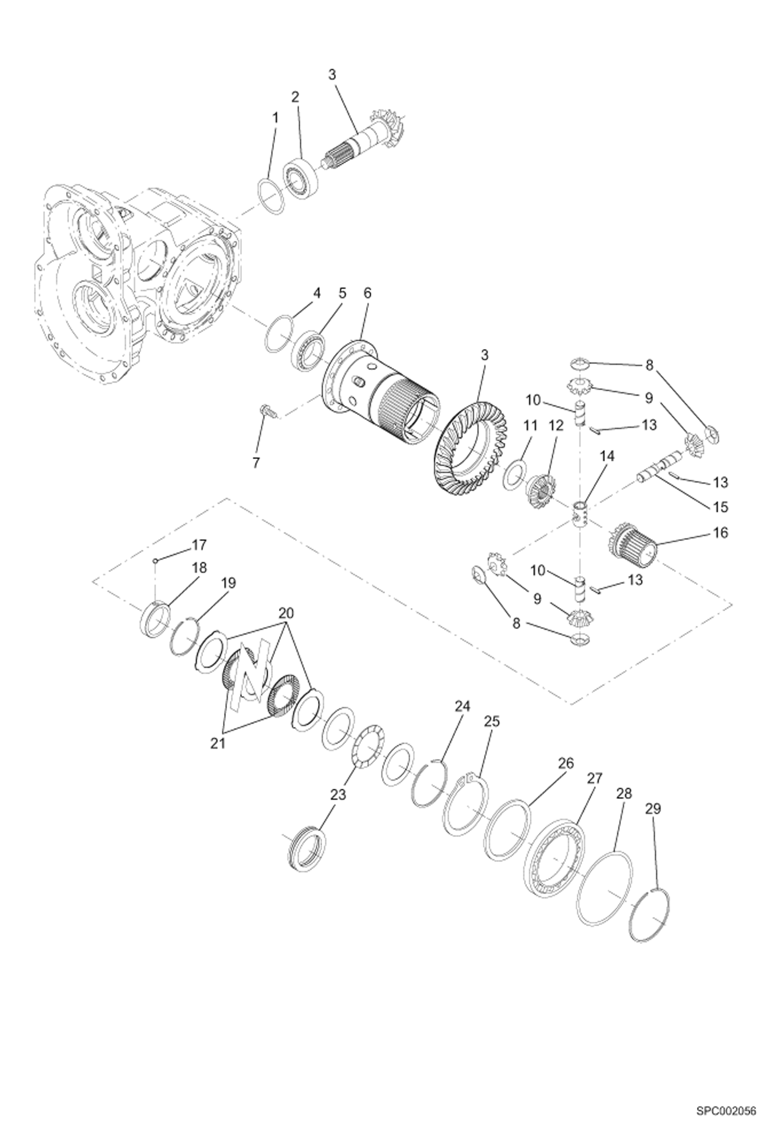 ДИФФЕРЕНЦИАЛ - ПЕРЕДНИЙ МОСТ (СЕРИЙНЫЙ НОМЕР 364612001 - 364612500, 364712001 - 364712500)