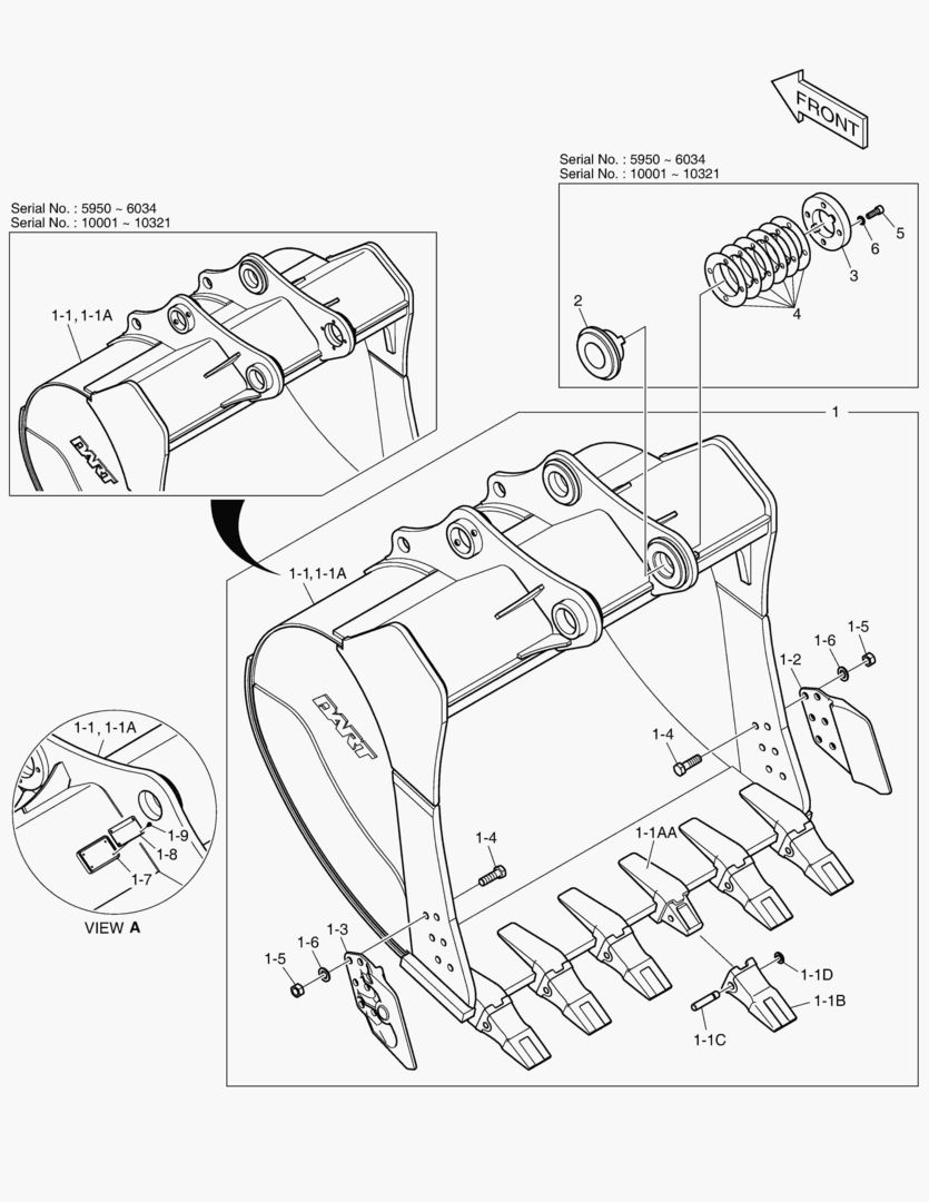 6980 BUCKET ASS`Y - 2.09mВі(72`) - SIDE PIN