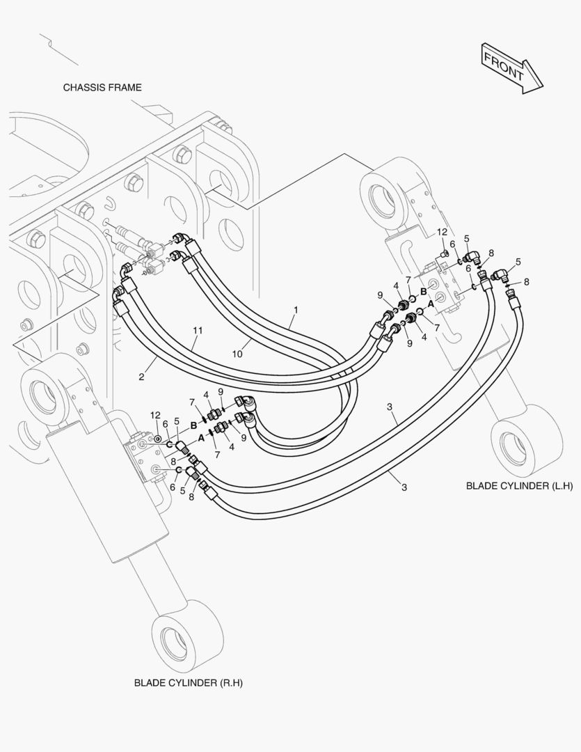 ПЕРЕДНИЙ ТРУБОПРОВОД БУЛЬДОЗЕРА
