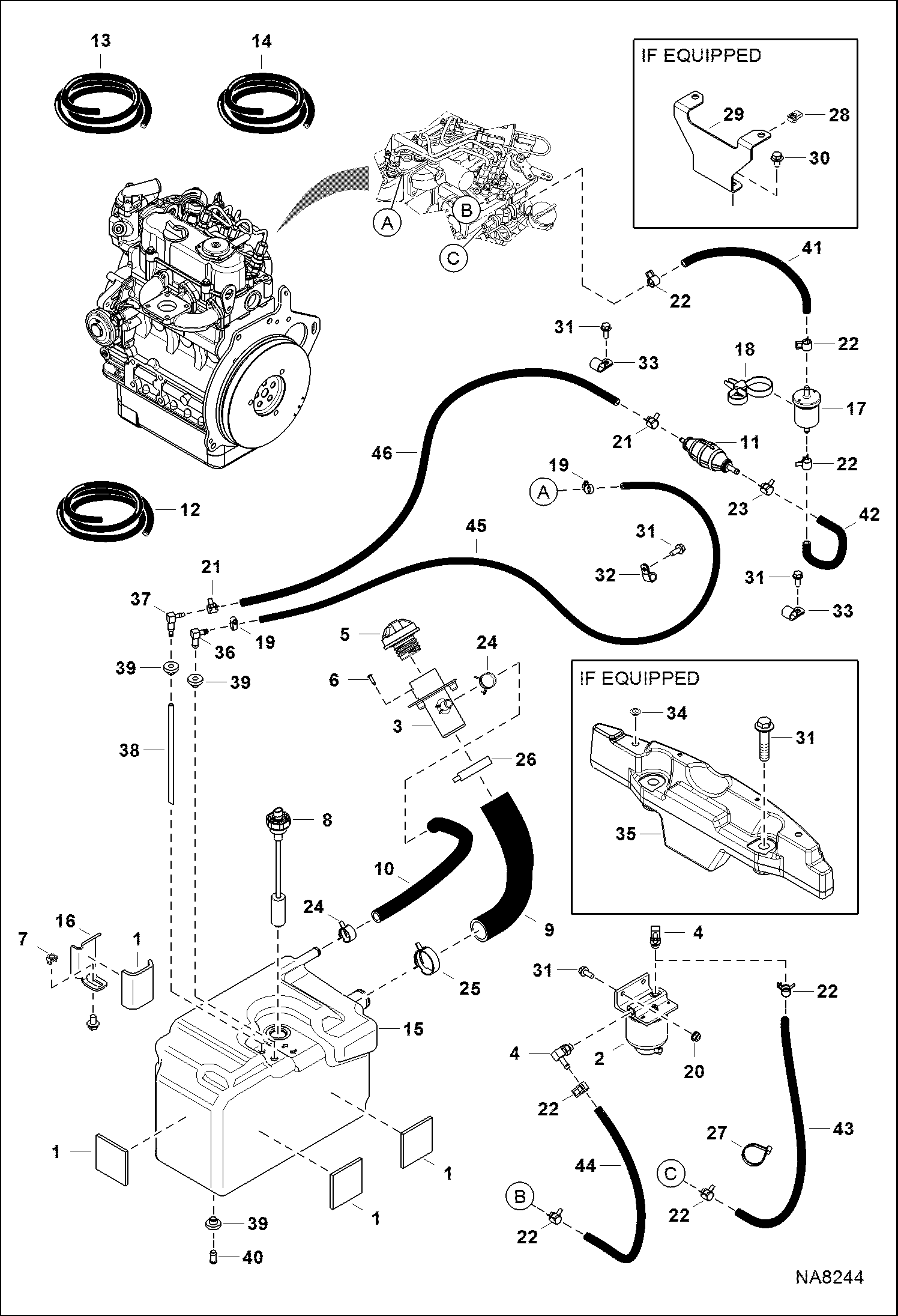 ДВИГАТЕЛЬ И КРЕПЕЖНЫЕ ДЕТАЛИ (СИСТЕМА ПОДАЧИ ТОПЛИВА)