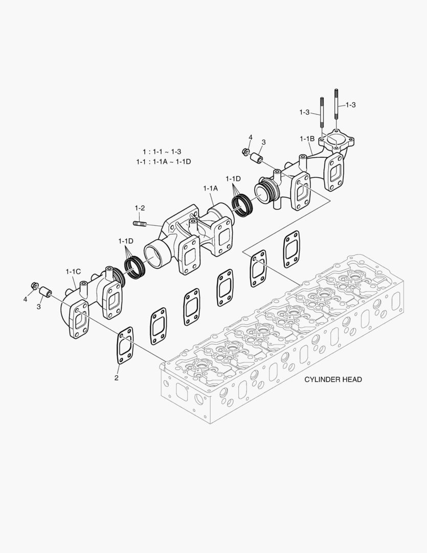 Схема 038 EXHAUST MANIFOLD