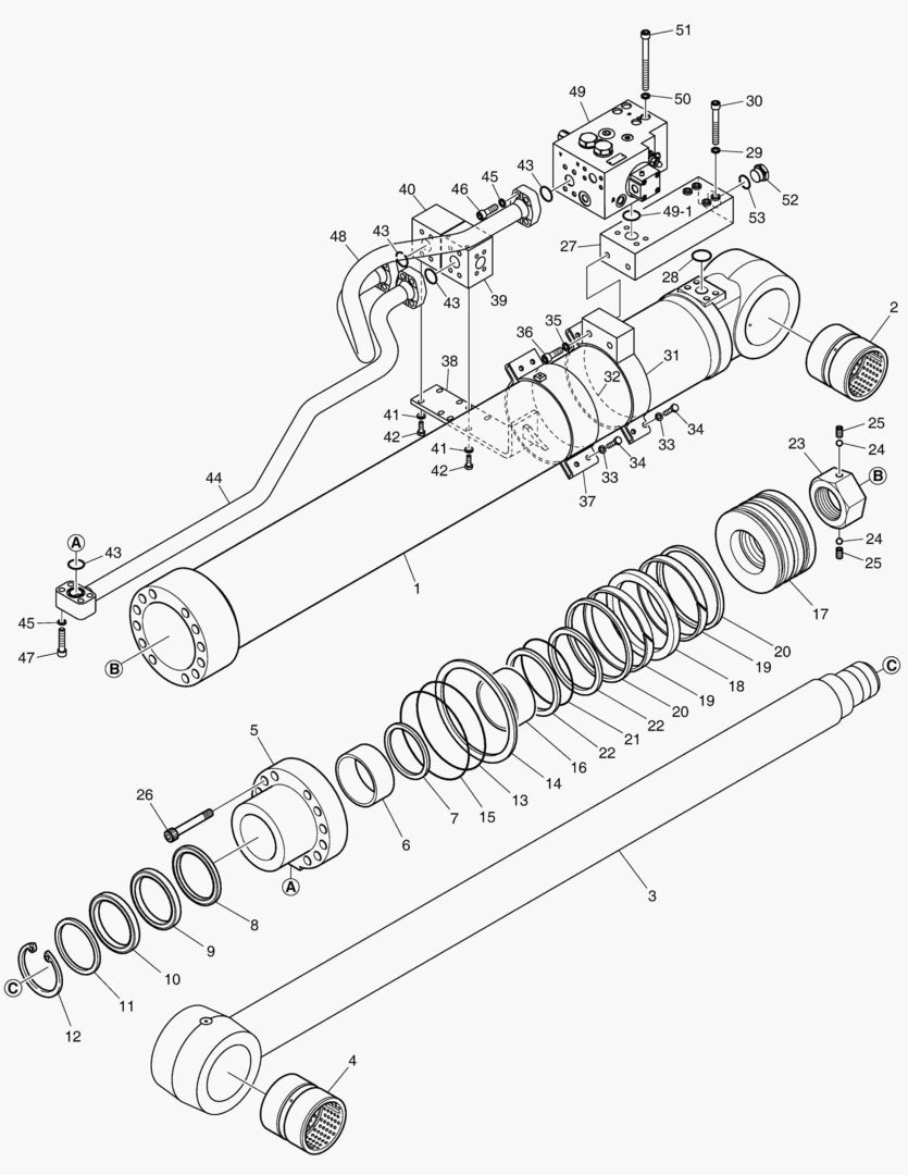 ЦИЛИНДР СТРЕЛЫ(ЛЕВОСТОРОННИЙ)-ГИДРОЗАМОК