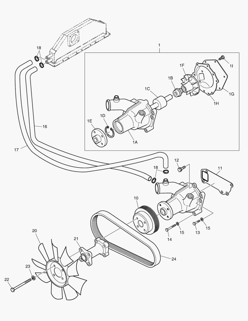 012 WATER PUMP & COOLING FAN