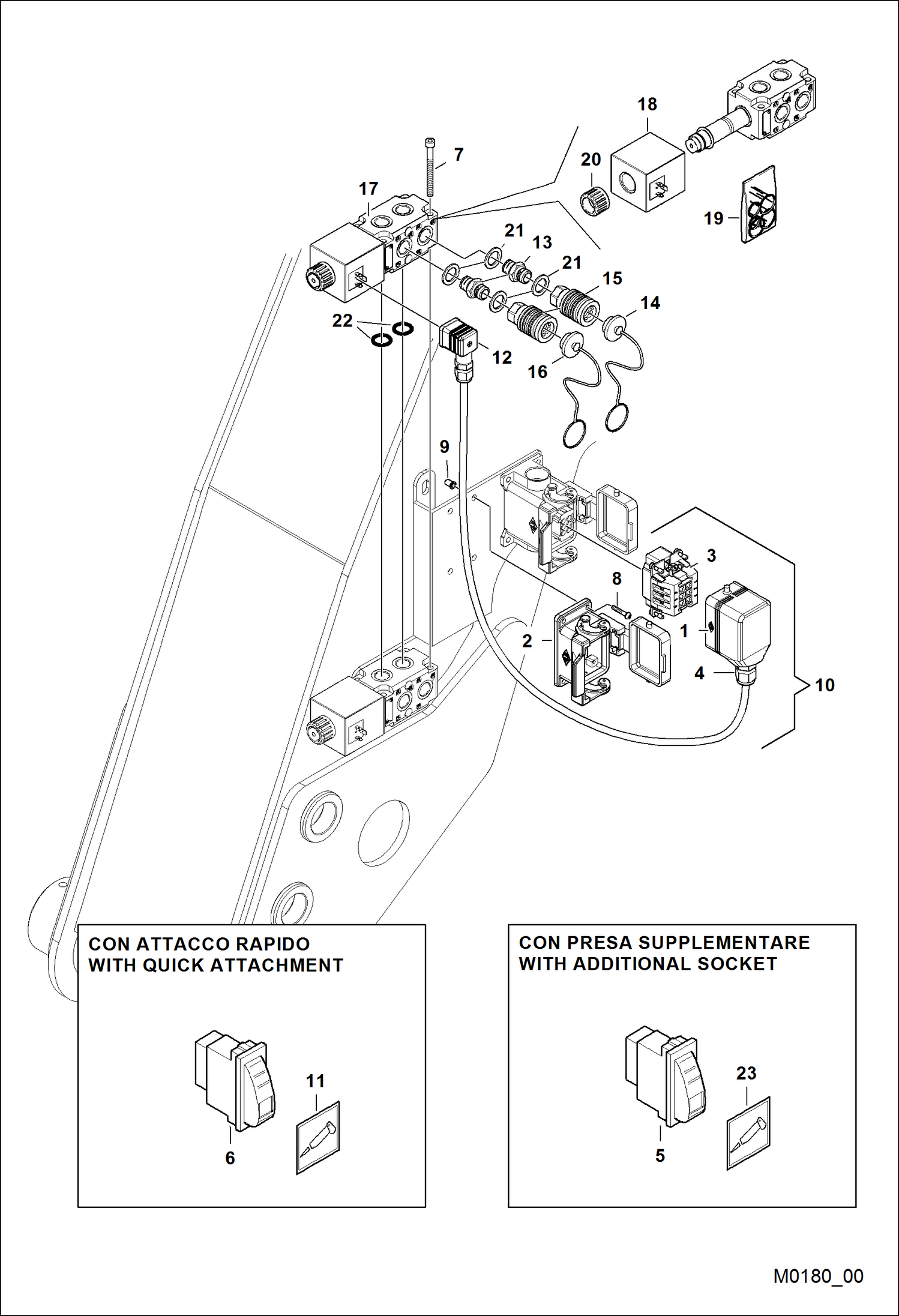 ДОПОЛНИТЕЛЬНАЯ ГИДРАВЛИЧЕСКАЯ ВТУЛКА С ЭЛЕКТРИЧЕСКИМ РЕГУЛЯТОРОМ НА ОГОЛОВКЕ СТРЕЛЫ (AID2473)