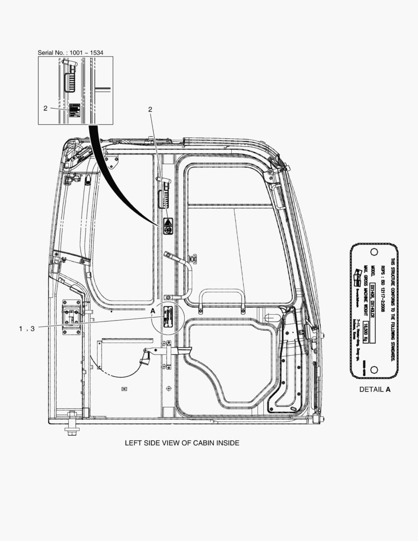 ПРЕДУПРЕЖДАЮЩАЯ ТАБЛИЧКА - СИСТЕМА ЗАЩИТЫ ПРИ ОПРОКИДЫВАНИИ