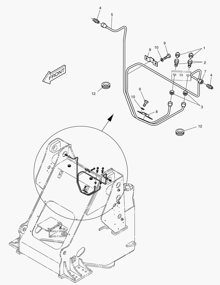 ПЕРЕДНИЙ ТРУБОПРОВОД СМАЗОЧНОЙ СИСТЕМЫ