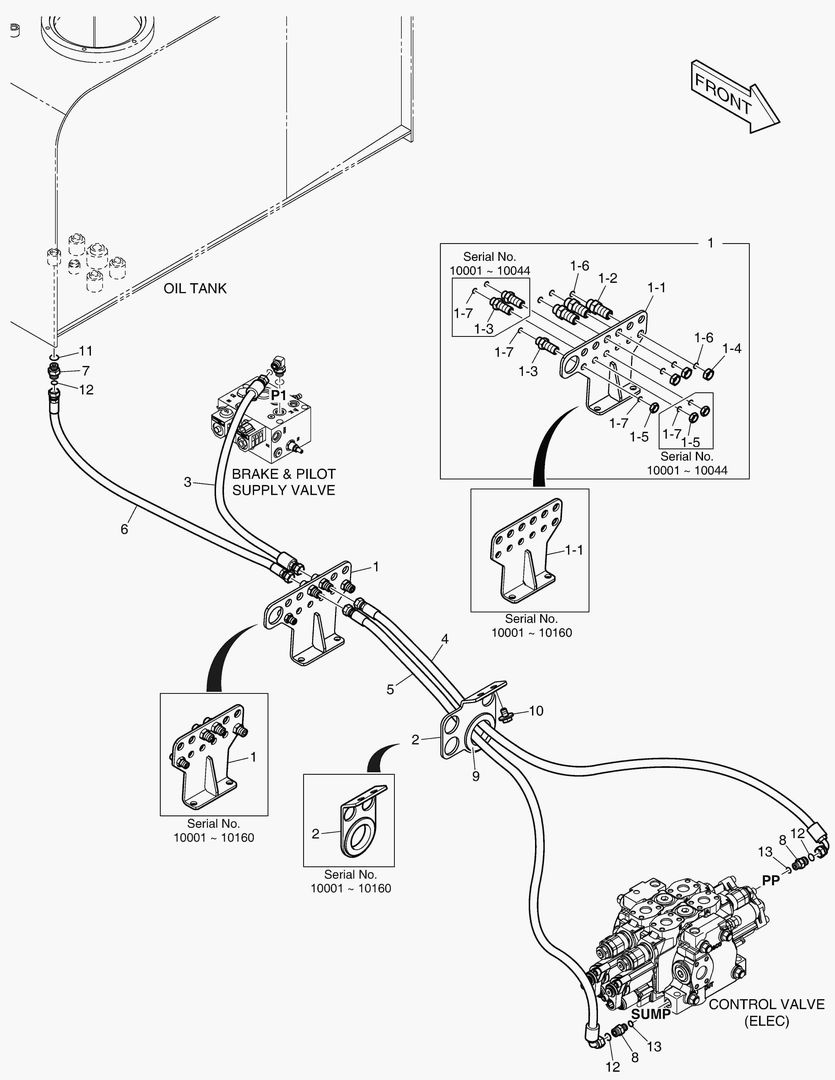 ТРУБОПРОВОД СЕРВОУПРАВЛЕНИЯ - 2 КАТУШКИ(ЭЛЕКТРИКА)