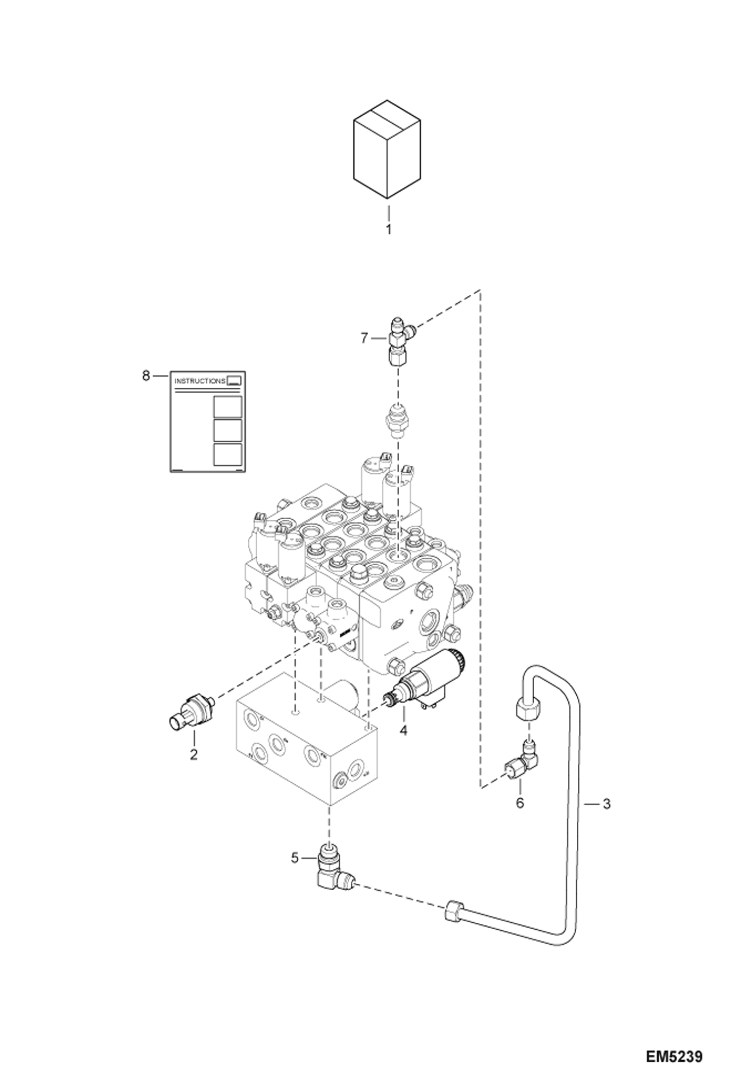 СХЕМА ГИДРАВЛИЧЕСКОЙ СИСТЕМЫ (КОМПЛЕКТ ВЫДВИЖНЫХ УСТРОЙСТВ СТРЕЛЫ) (СЕРИЙНЫЙ НОМЕР AC1911252 И ВЫШЕ)