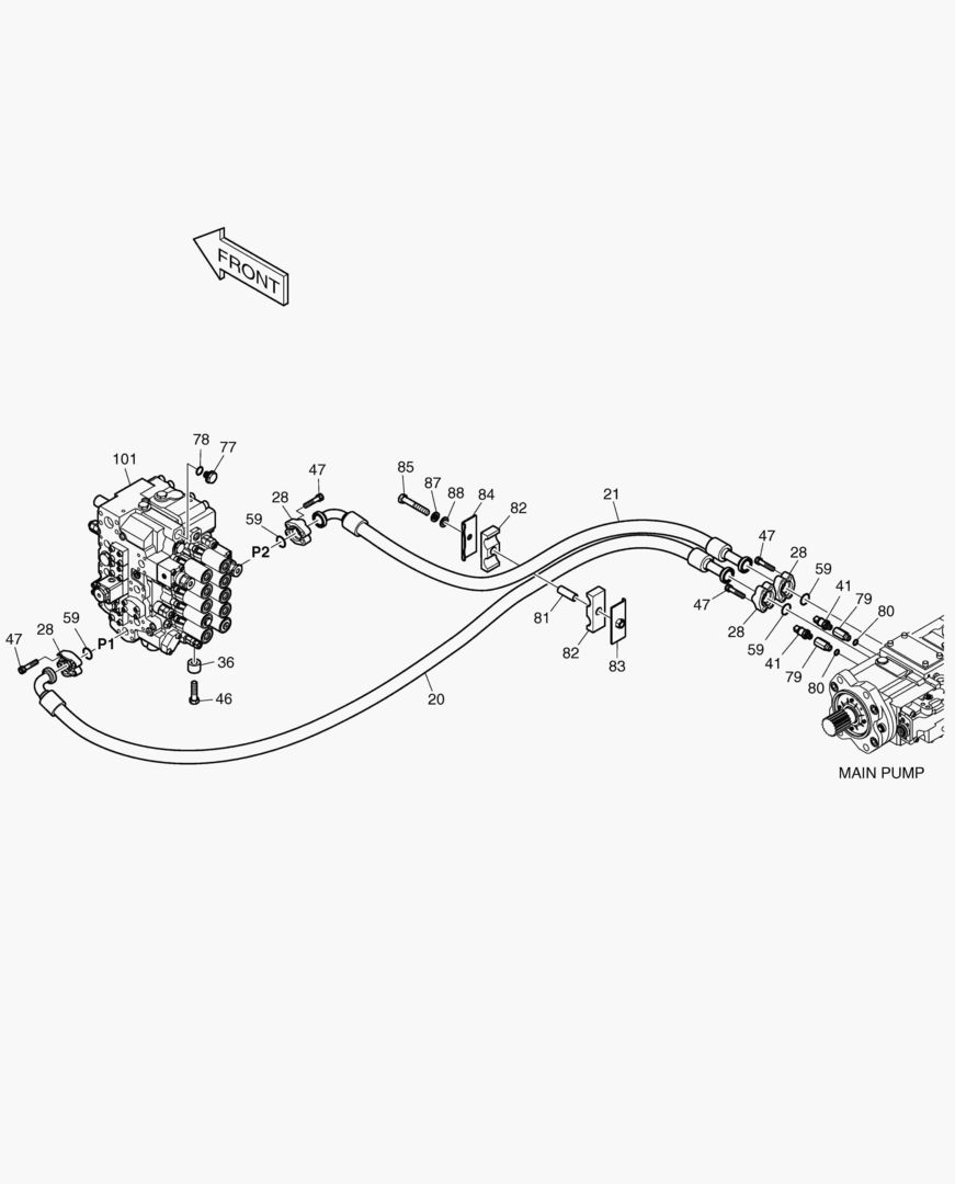 Схема 1260 MAIN PIPING(1) - PUMP [5001~5730]