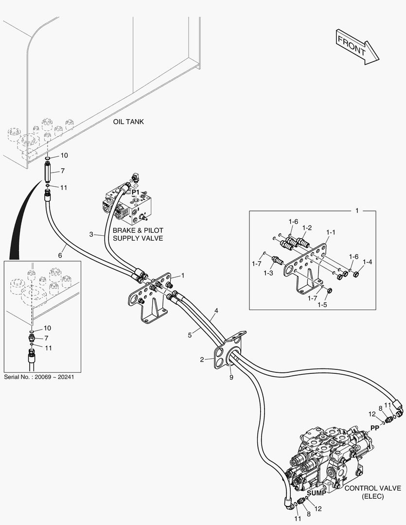 ТРУБОПРОВОД СЕРВОУПРАВЛЕНИЯ - 2 КАТУШКИ(ЭЛЕКТРИКА)