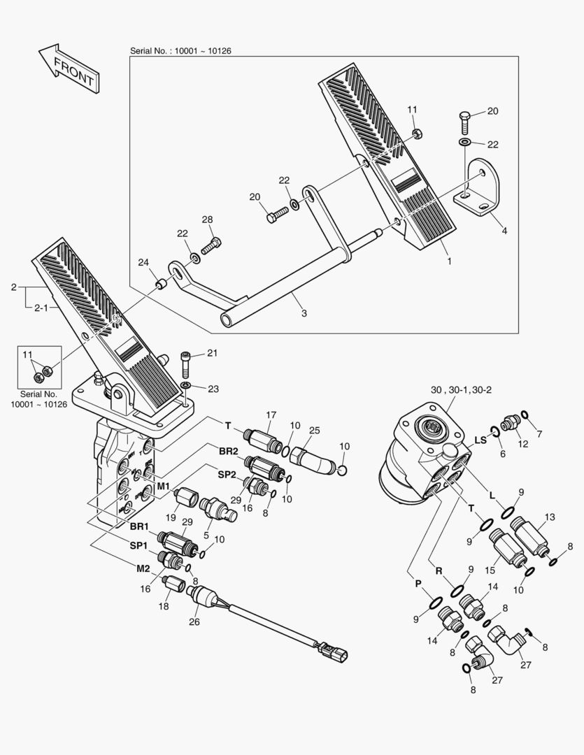 6080 BRAKE PEDAL VALVE & STEER UNIT(OPT) [10088~]