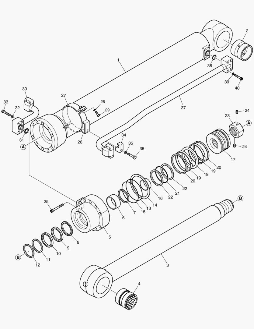 4280 BUCKET CYLINDER - ARM 2.4m [17130~18443]
