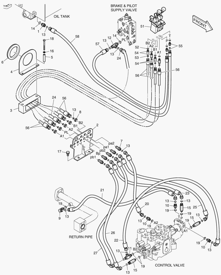 ТРУБОПРОВОД СЕРВОУПРАВЛЕНИЯ - ПАЛЕЦ + 2 КАТУШКИ(P ТИП)