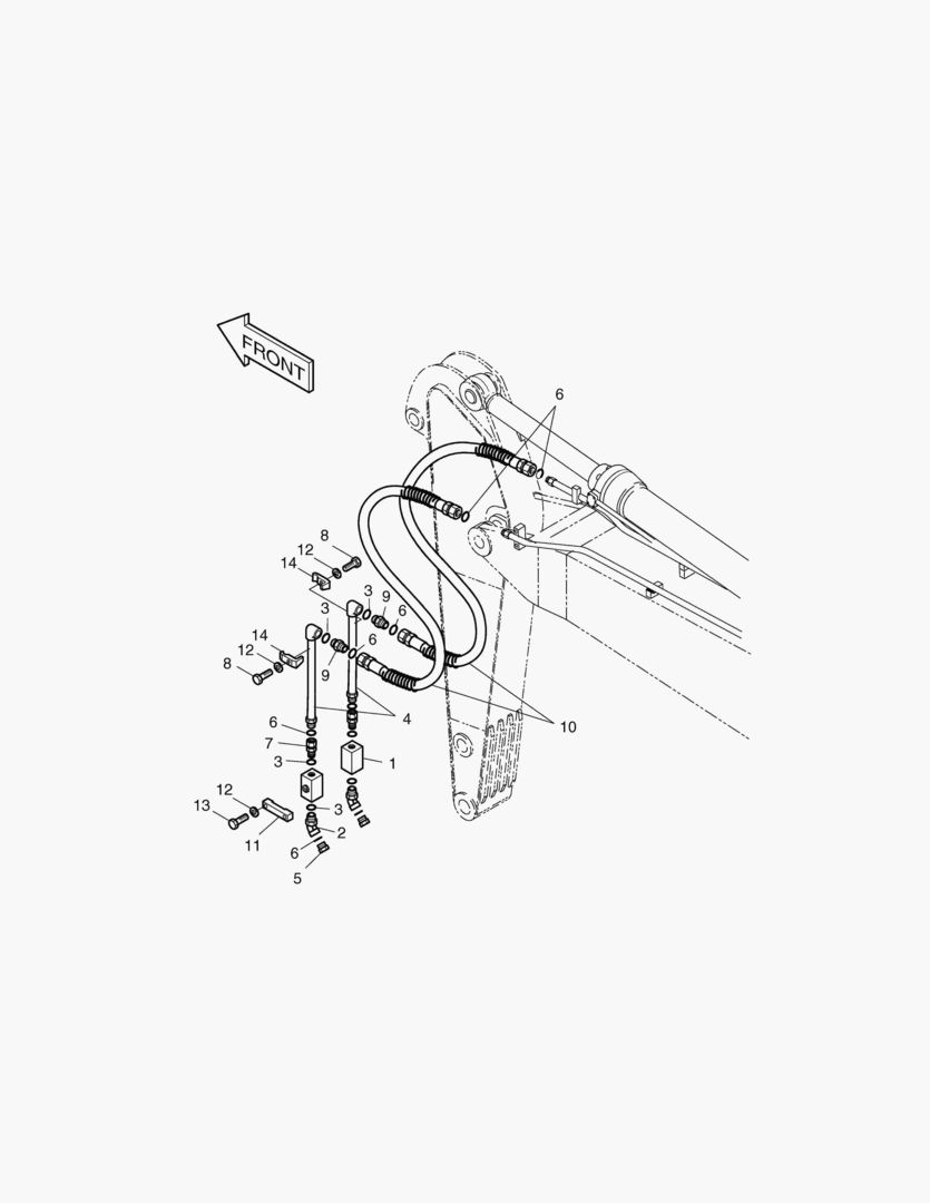 Спецтехника 6370 ARM PIPING-ARM 2.6m(ONE & TWO WAY)