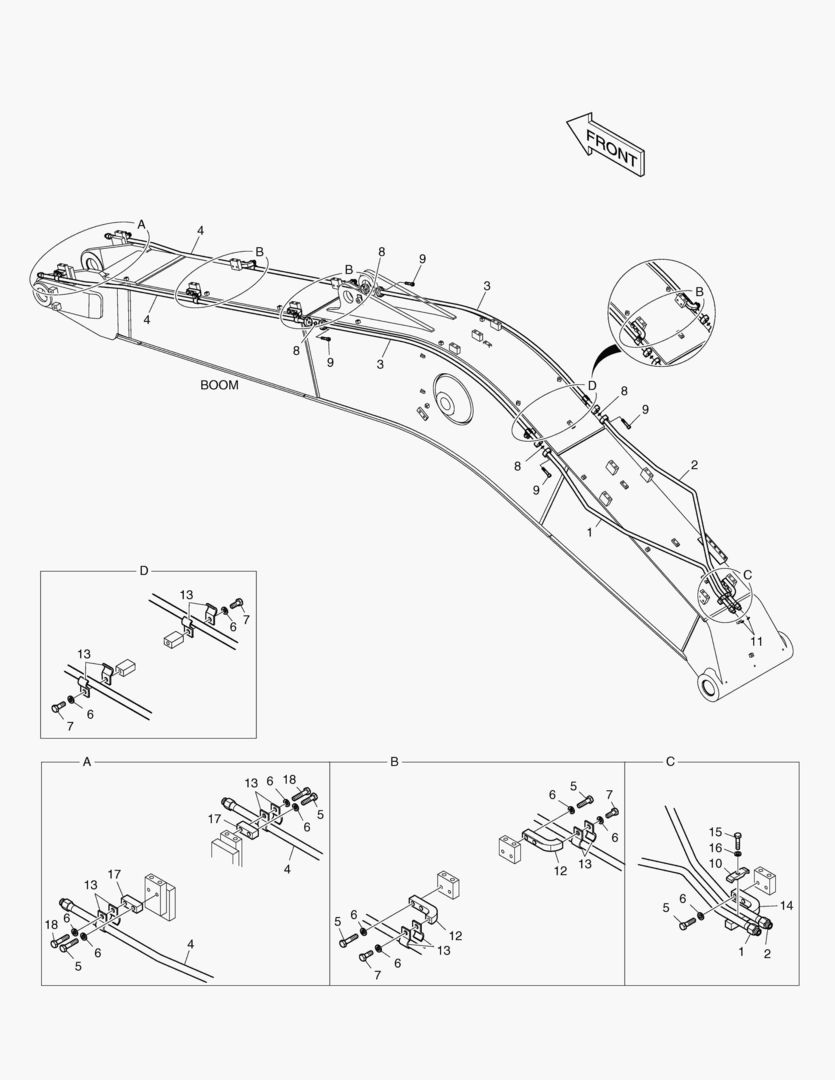 ГИДРОСИСТЕМА СТРЕЛЫ - ВРАЩАЮЩИЙСЯ(СТРЕЛА 5.7 м)