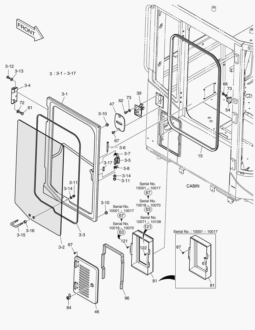 КАБИНА(4) - ДВЕРЬ В СБОРЕ(ПРАВОСТОРОННИЙ)