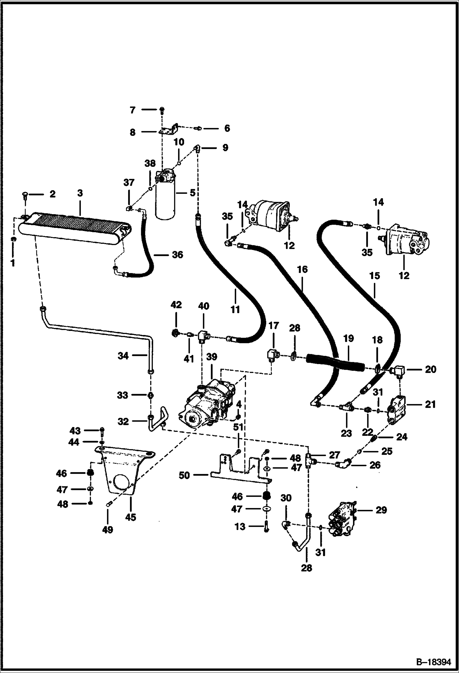 СХЕМА ГИДРОСТАТИЧЕСКОЙ СИСТЕМЫ (СЕРИЙНЫЙ НОМЕР 13406 ЧЕРЕЗ 24945)