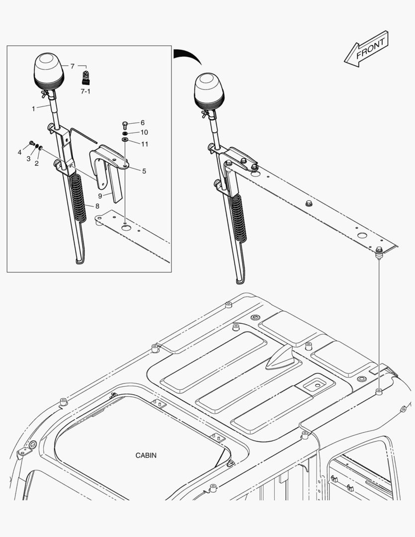 7440 TELESCOPIC BEACON(WITH LAMP) [1001~1307]