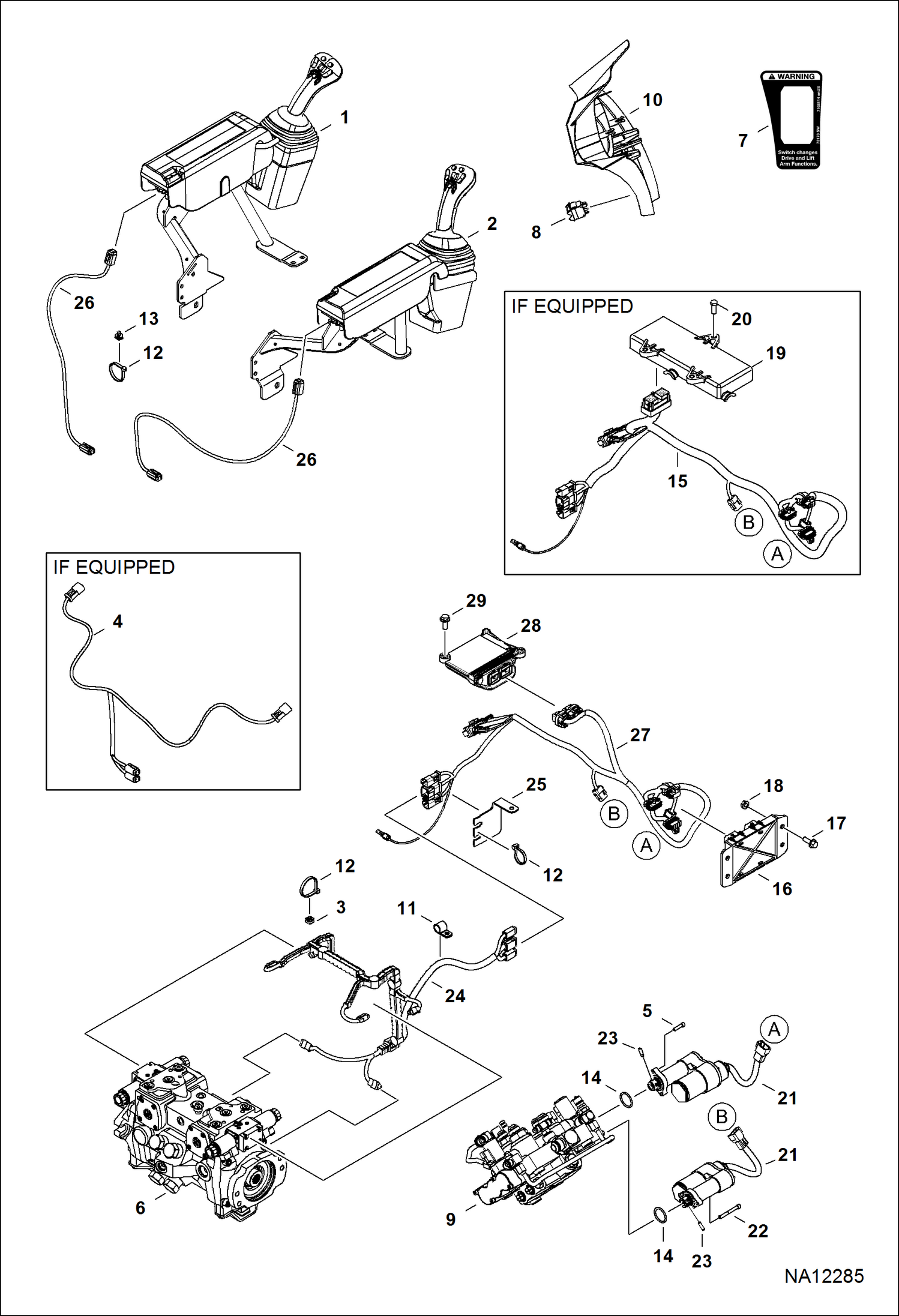 Схема ЭЛЕКТРИЧЕСКИЕ УСТРОЙСТВА УПРАВЛЕНИЯ(МНОГОРЕЖИМНЫЙ ДЖОЙСТИК УПРАВЛЕНИЯ) (СЕРИЙНЫЙ НОМЕР A7TV13521 И ВЫШЕ)