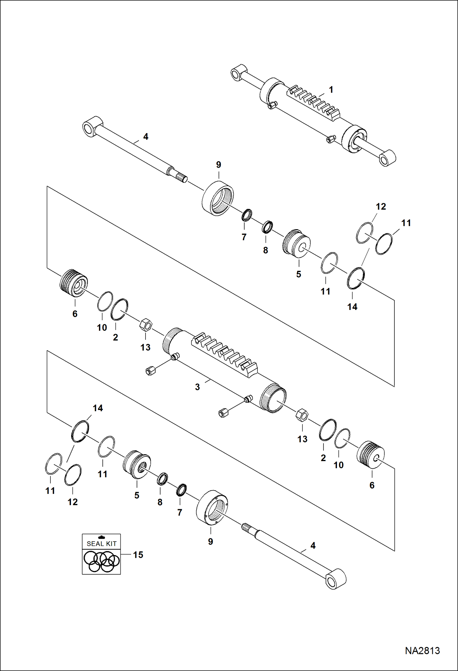 ЭКСКАВАТОР-ПОГРУЗЧИК (ЦИЛИНДР ПОВОРОТА) (3.75-- OD) (607 7750 И A5CW)