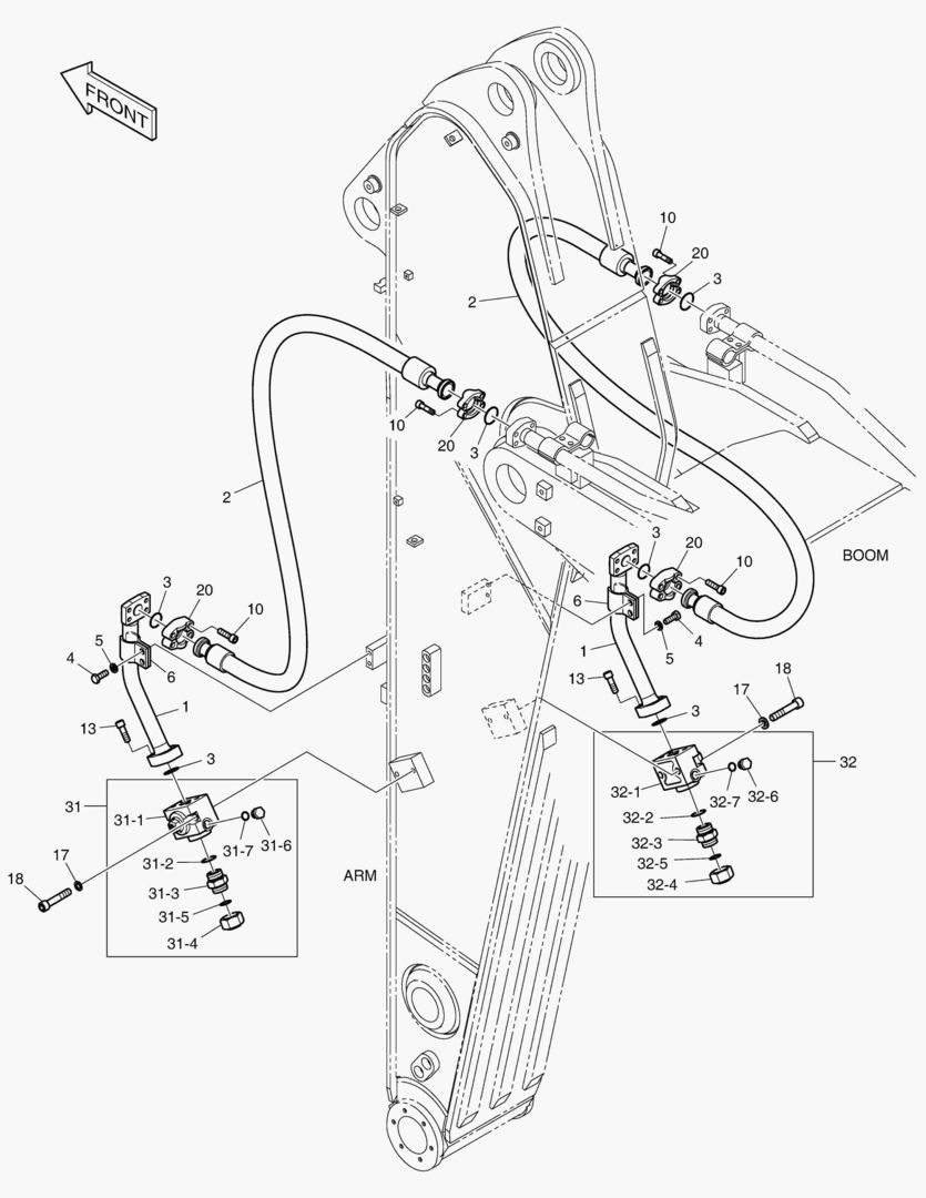 6650 ARM PIPING - ONE & TWO WAY(ARM 2.6m)