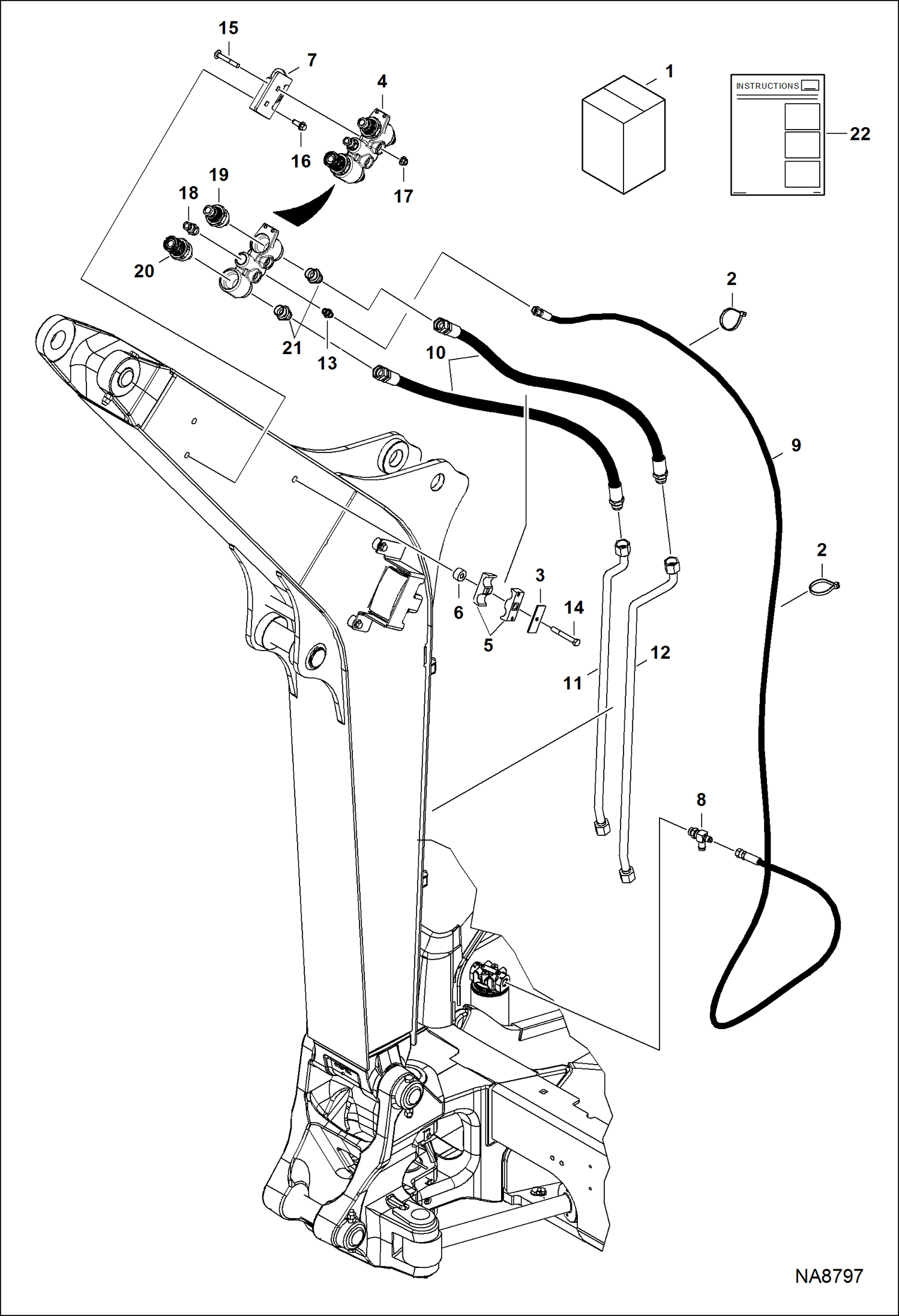 КОМПЛЕКТ КОРПУСА АВТОСЦЕПКИ (РАЗДВИЖНАЯ РУКОЯТЬ)