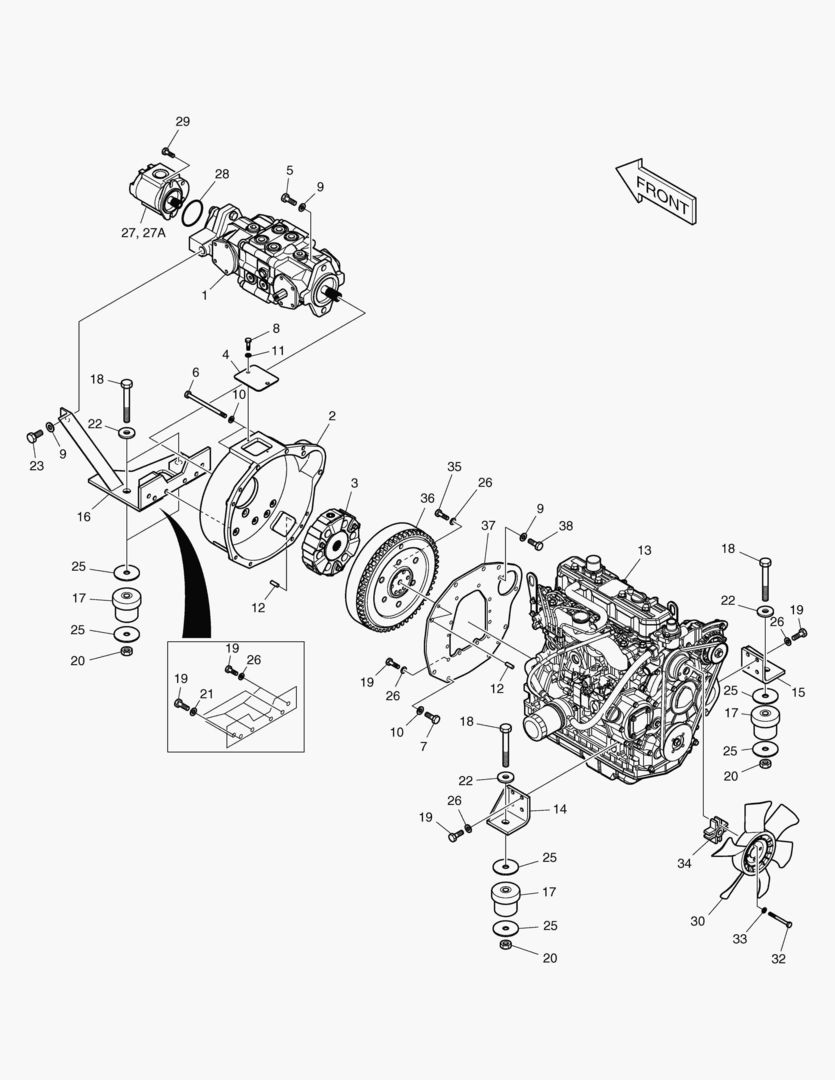 Спецтехника 2100 ENGINE & PUMP MOUNTING