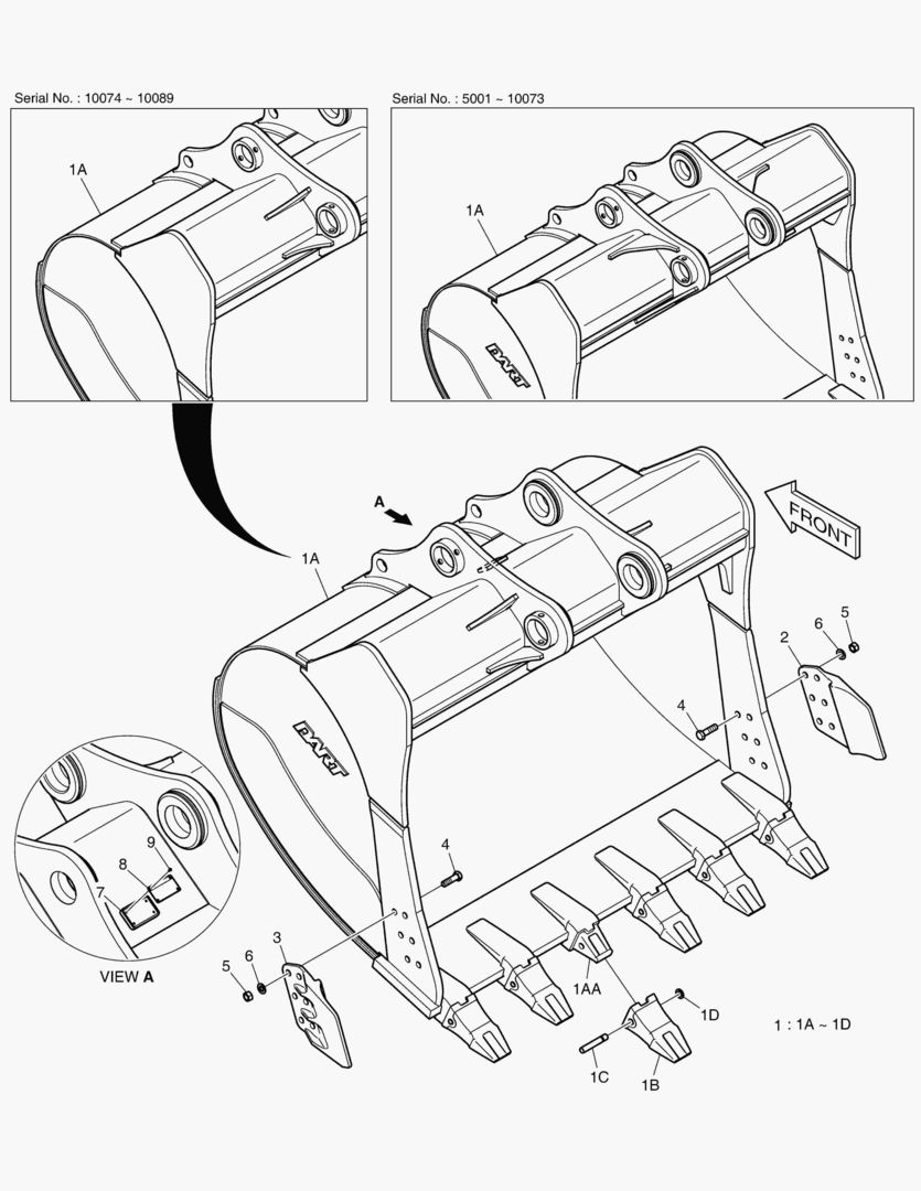3210 BUCKET - 3.60гЋҐ(88`) - SIDE PIN [5001~10107]