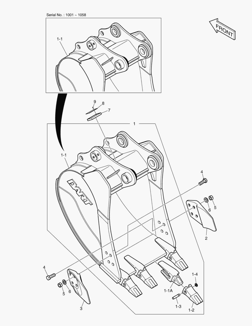 6920 BUCKET ASS`Y - 0.38гЋҐ (30`) - SIDE PIN