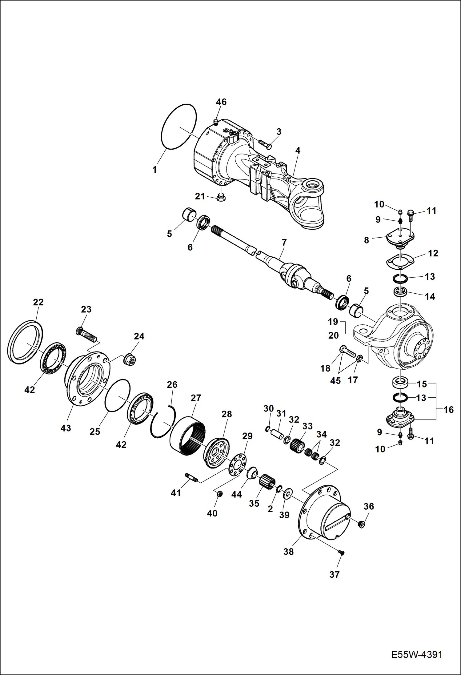 КОЛЕСНЫЙ РЕДУКТОР (ПЕРЕДНИЙ МОСТ) (СЕРИЙНЫЙ НОМЕР AEFB11102 И ВЫШЕ)