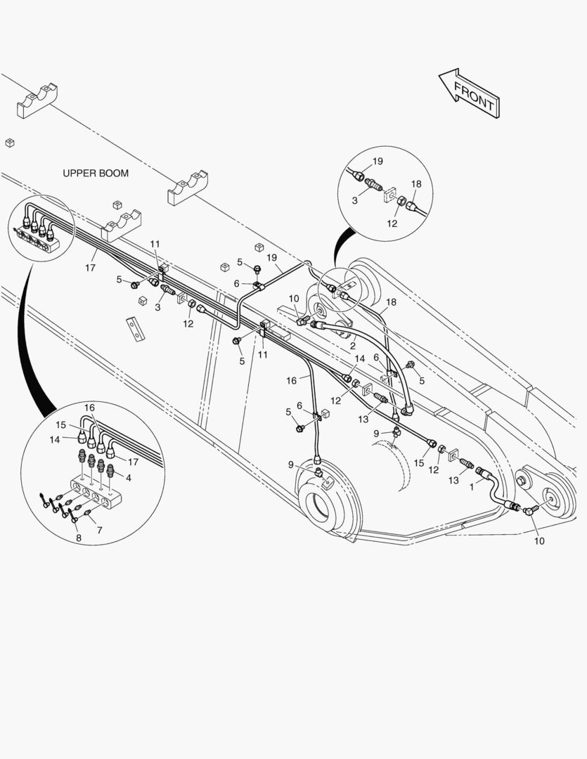 ТРУБОПРОВОД СМАЗОЧНОЙ СИСТЕМЫ - ВЕРХНЯЯ СТРЕЛА
