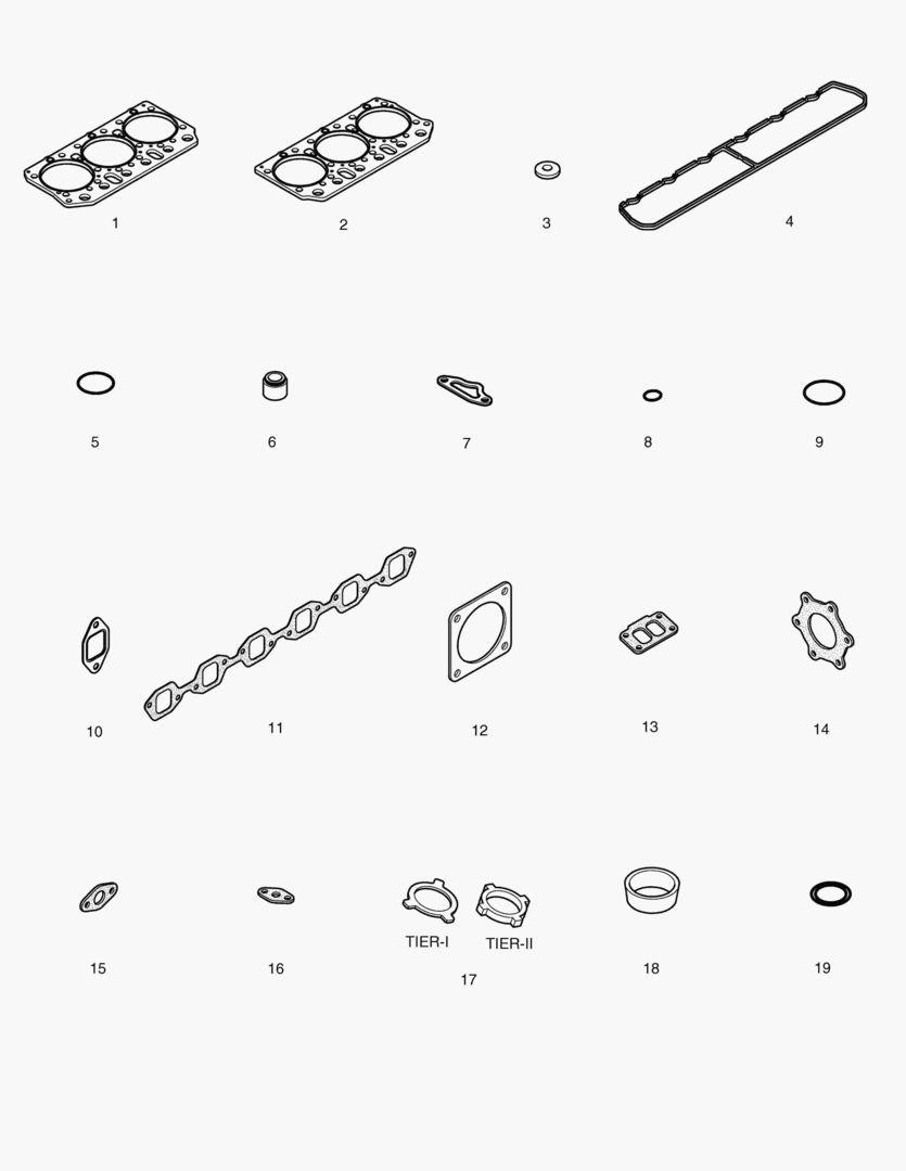 КОМПЛЕКТ ПРОКЛАДОК ДЛЯ КАПИТАЛЬНОГО РЕМОНТА-ВЕРХНИЙ