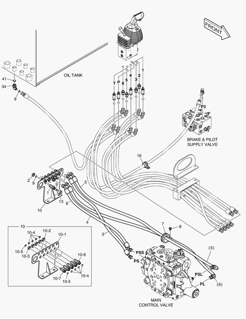 5161 PILOT PIPING - 2 SPOOL(3 LEVER) [10064~]