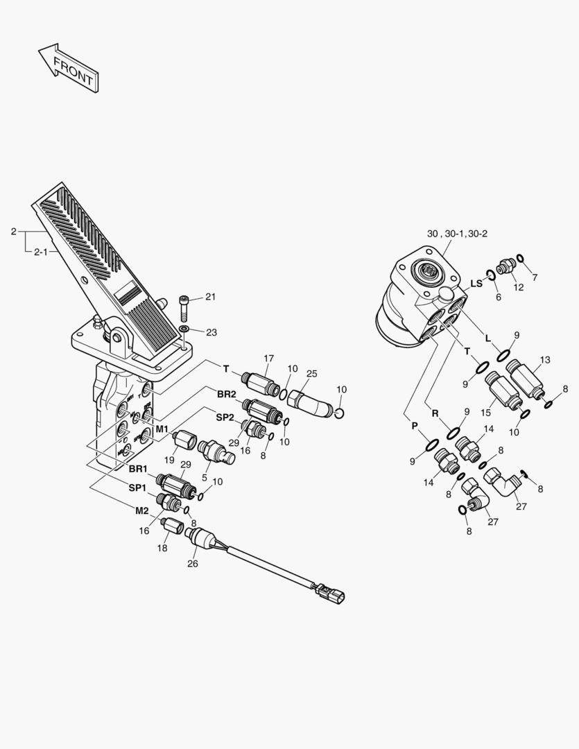 1250 BRAKE PEDAL VALVE & STEER UNIT