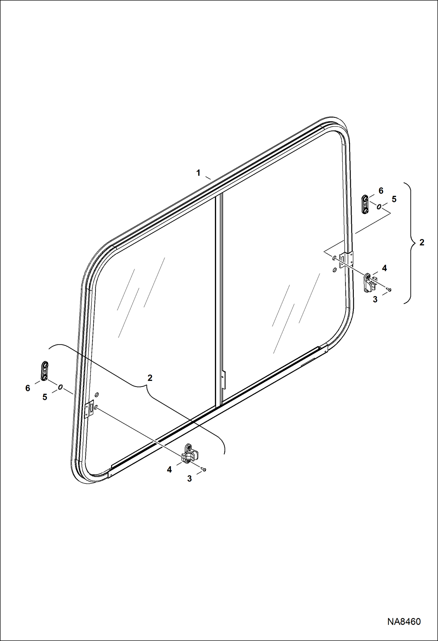 Схема КАБИНА ВОДИТЕЛЯ (ПРАВОСТОРОННЕЕ ОКНО)(СЛАЙДЕР)