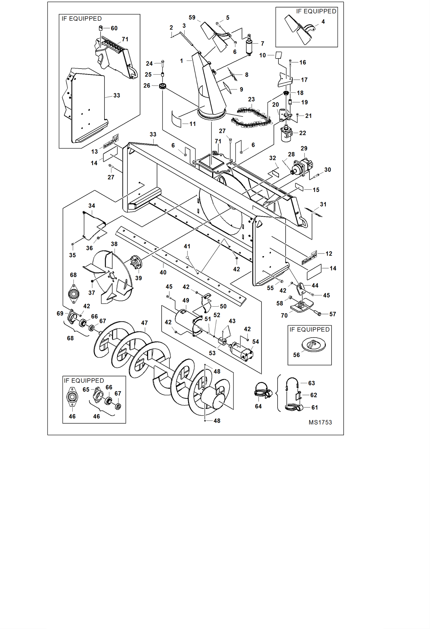 SB240 РОТОРНЫЙ СНЕГООЧИСТИТЕЛЬ (РАМА ШАССИ) (72-- 7131) (84-- 7132)