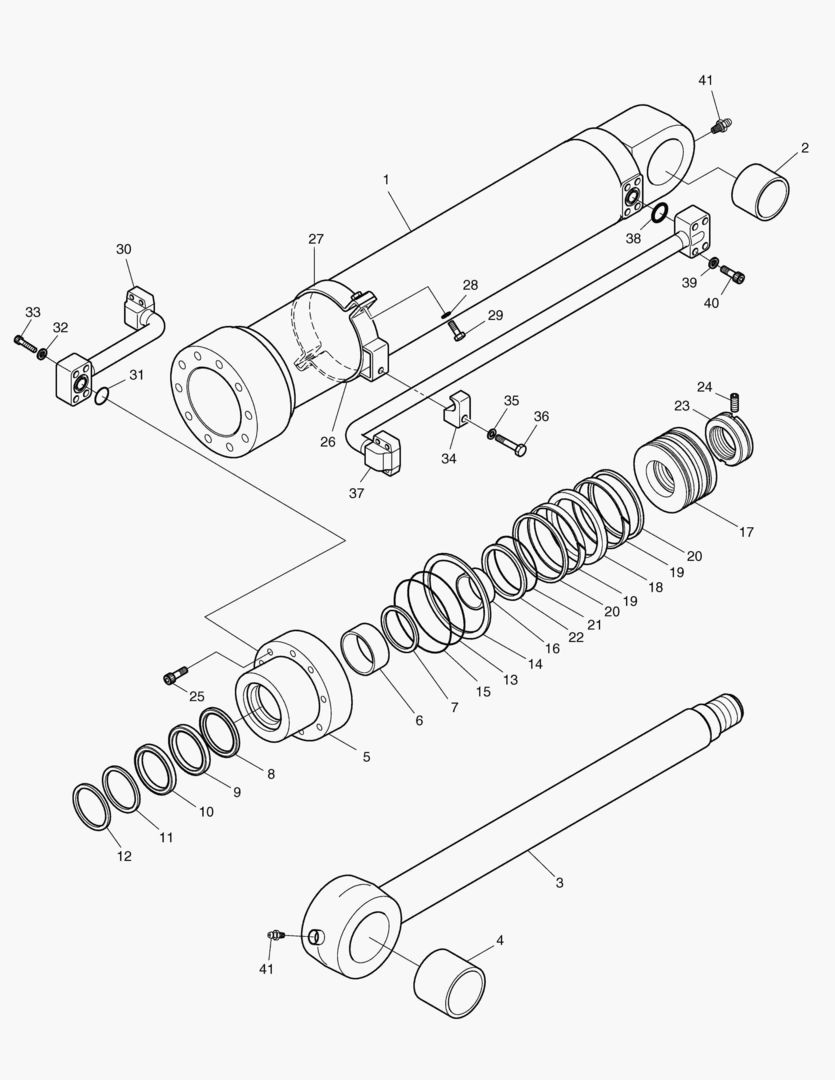 ЦИЛИНДР КОВША - РУКОЯТЬ 2.4 м