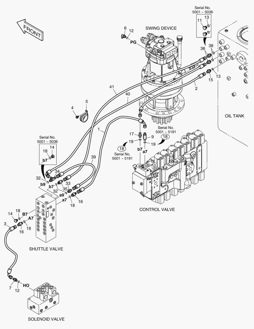ТРУБОПРОВОД СЕРВОУПРАВЛЕНИЯ(7) - ВЫКЛЮЧАТЕЛЬ