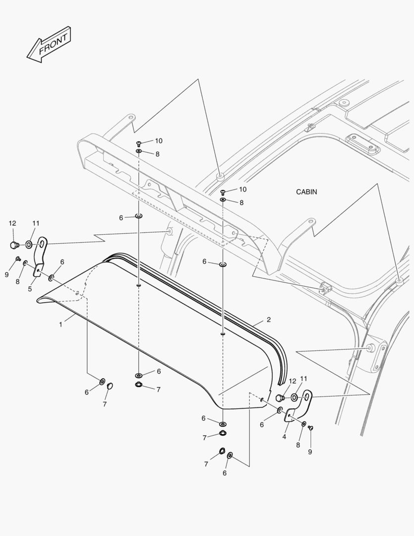 7170 RAIN SHIELD & LAMP MOUNTING