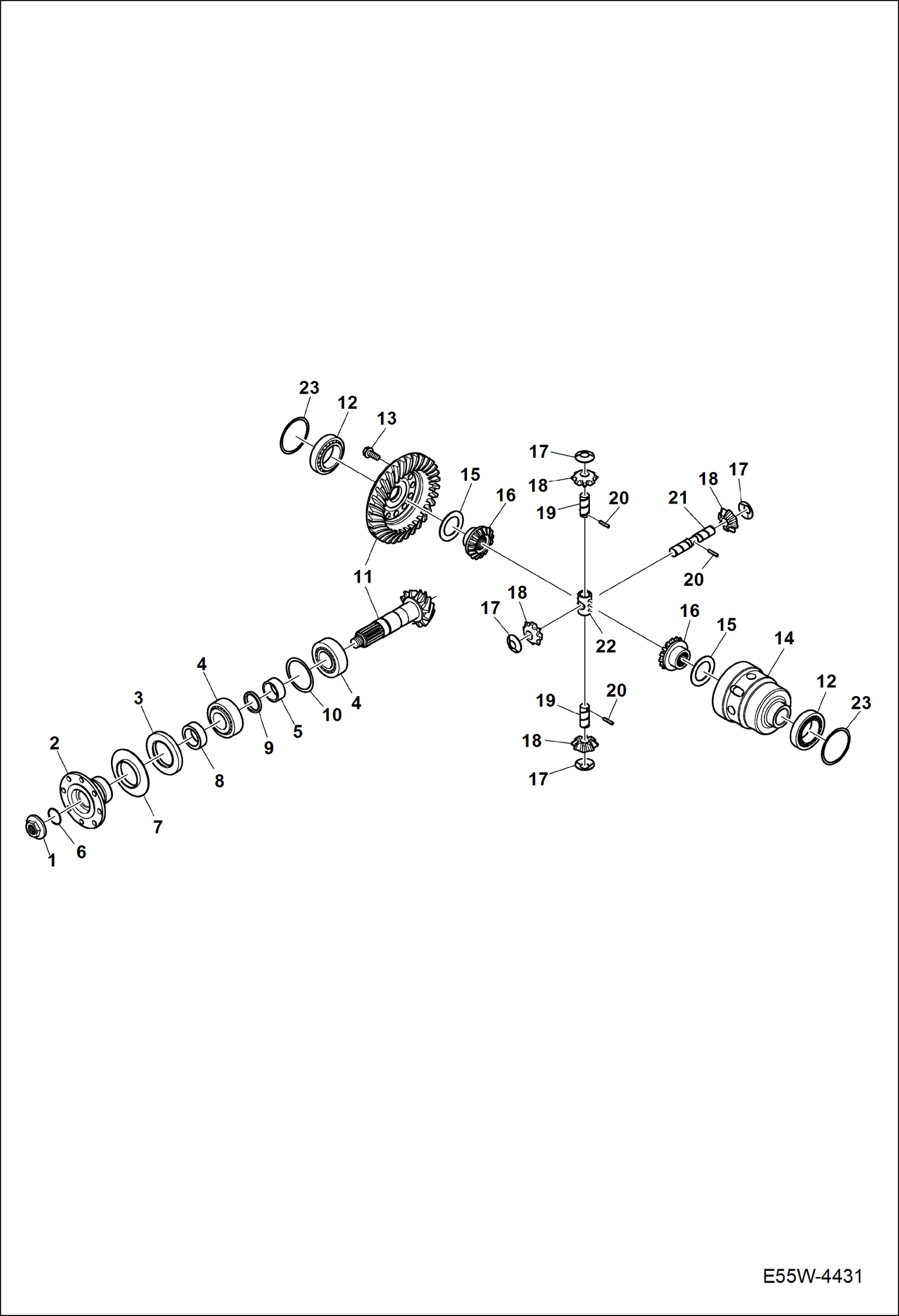 ДИФФЕРЕНЦИАЛ (ЗАДНИЙ МОСТ ) (СЕРИЙНЫЙ НОМЕР AEFB11102 И ВЫШЕ)