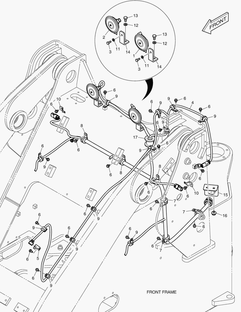 Схема 1580 ELECTRIC PARTS - FRONT [10001~10021]