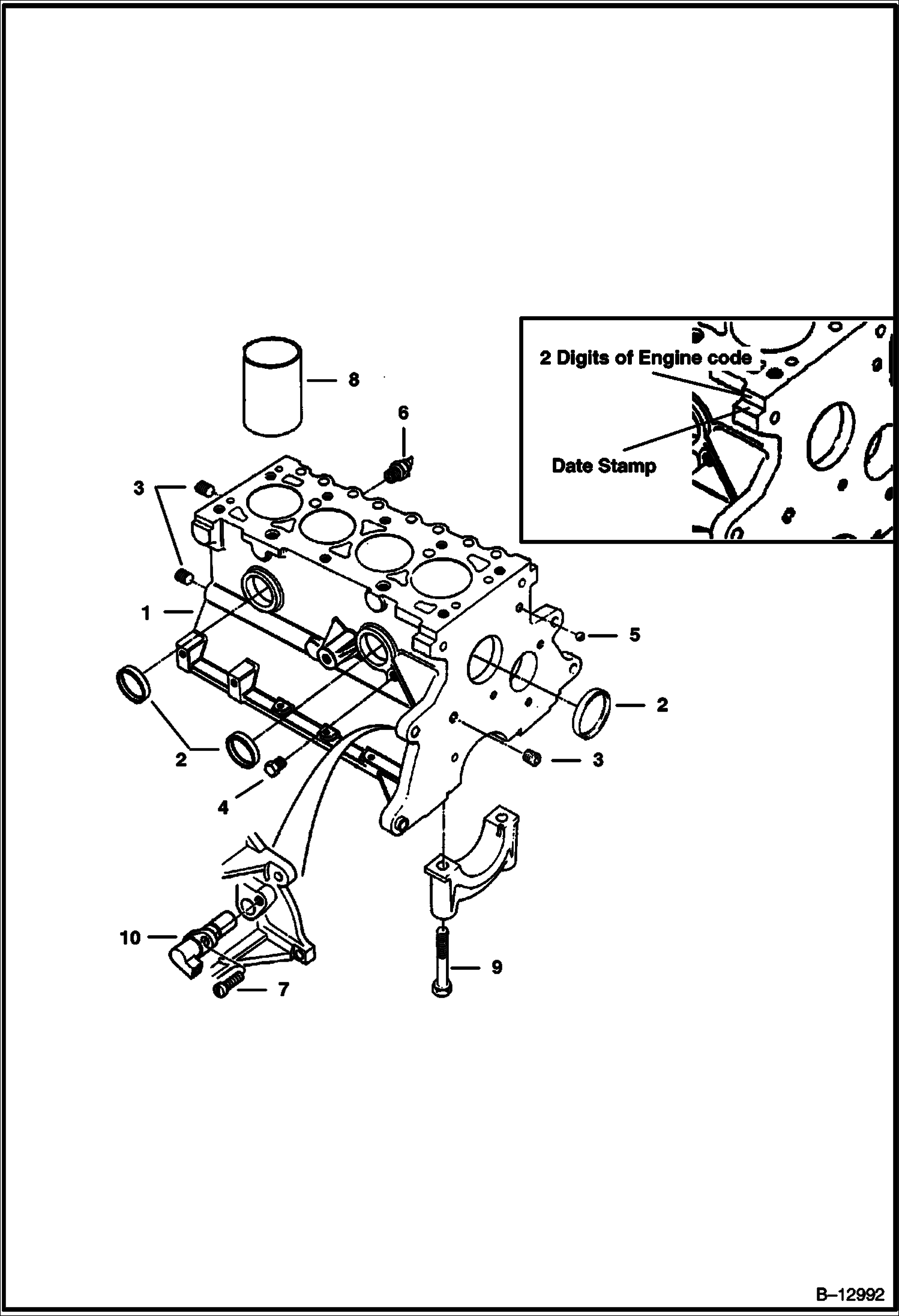 БЛОК ЦИЛИНДРОВ (СЕРИЙНЫЙ НОМЕР 12001 И ВЫШЕ)