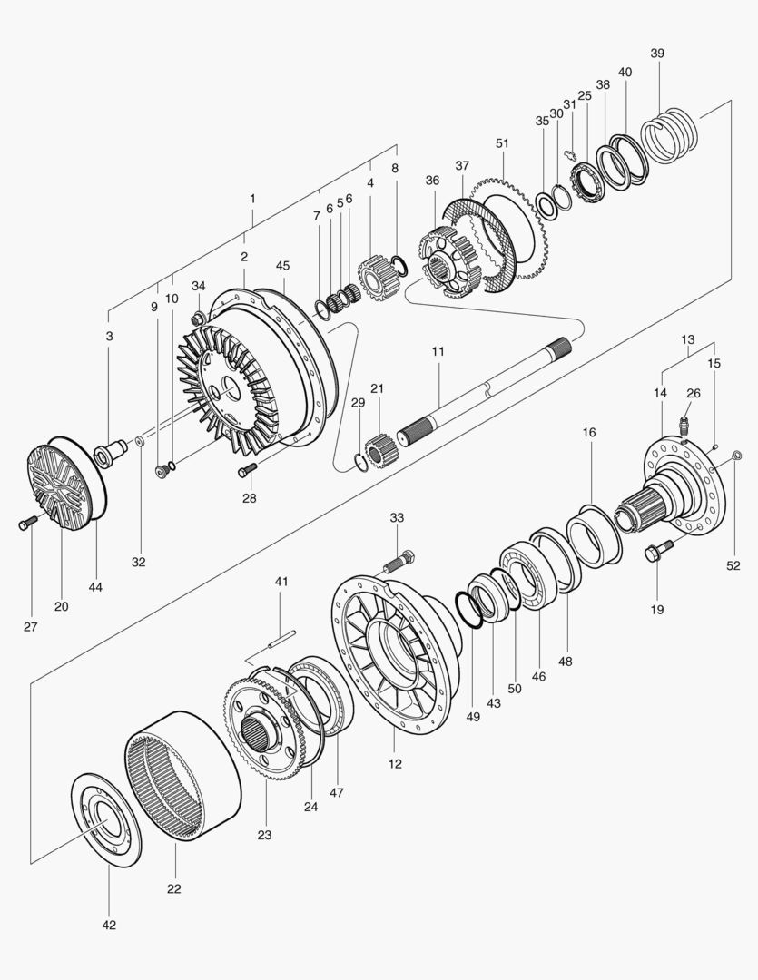 ПЕРЕДНЯЯ ПЛАНЕТАРНАЯ ПЕРЕДАЧА-МАКСИМАЛЬНАЯ ГУСЕНИЦА