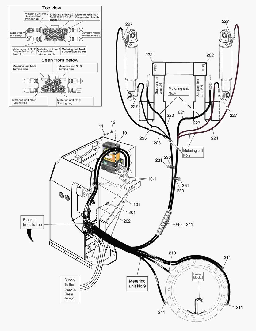 G490-24 CENTRAL LUBRICATION,FRONT FRAME [ 8X0646 ~ ]